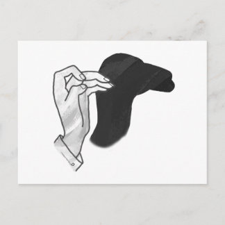 Hand Silhouette Camel Vykort