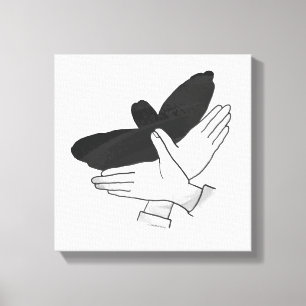 Hand Silhouette Eagle Canvastryck