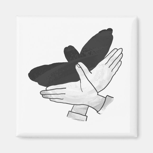 Hand Silhouette Eagle Magnet (Framsidan)