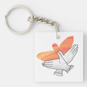 Hand Silhouette Eagle Orange