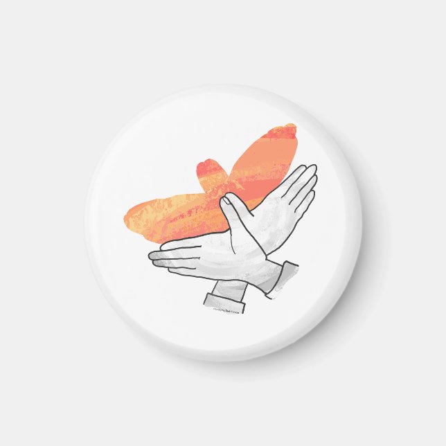 Hand Silhouette Eagle Orange Magnet (Framsidan)