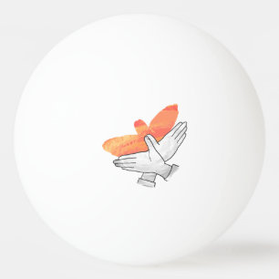 Hand Silhouette Eagle Orange Pingisboll