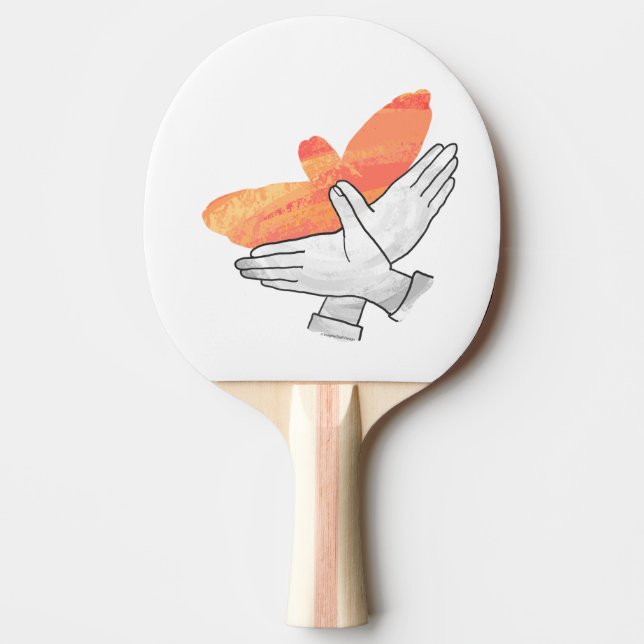 Hand Silhouette Eagle Orange Pingisracket (Framsidan)