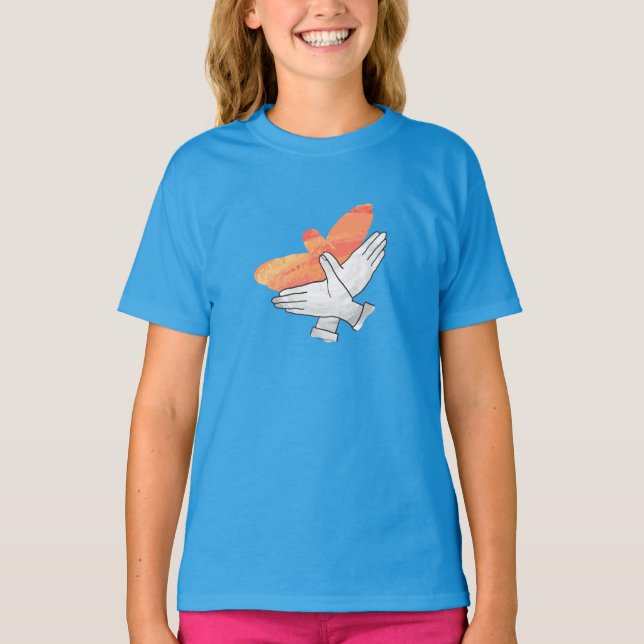 Hand Silhouette Eagle Orange T-shirt (Framsida)