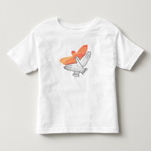 Hand Silhouette Eagle Orange Tee Shirt (Framsida)