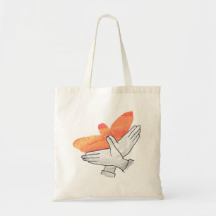 Hand Silhouette Eagle Orange Tygkasse