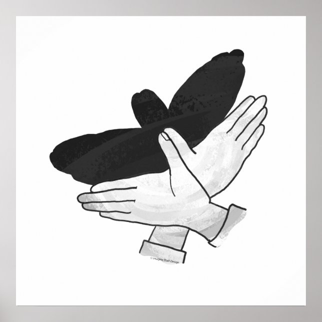 Hand Silhouette Eagle Poster (Framsidan)
