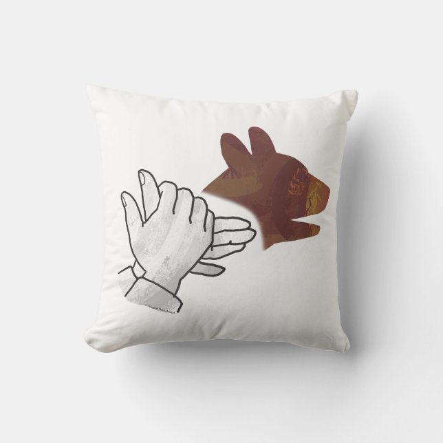 Hand Silhouette Hund Brown Kudde (Framsida)