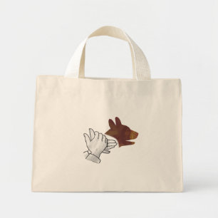 Hand Silhouette Hund Brown Mini Tygkasse