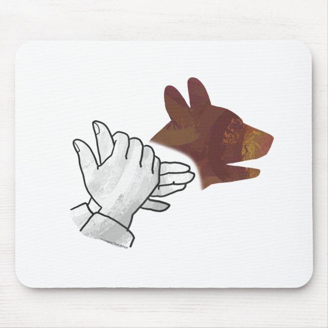 Hand Silhouette Hund Brown Musmatta (Framsidan)