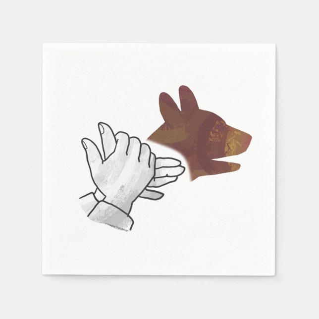 Hand Silhouette Hund Brown Pappersservett (Framsidan)