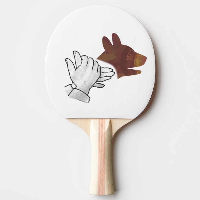 Hand Silhouette Hund Brown Pingisracket (Framsidan)
