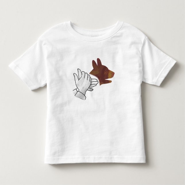 Hand Silhouette Hund Brown T-shirt (Framsida)