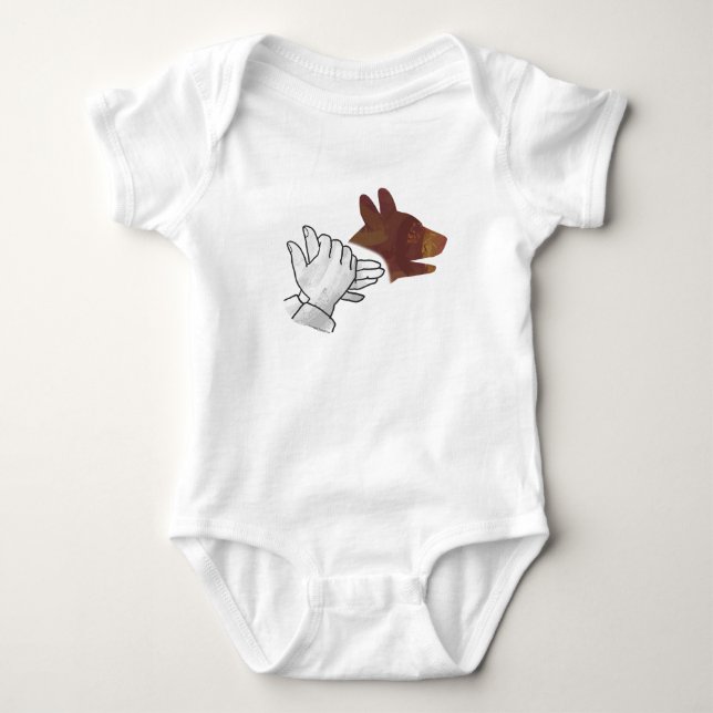 Hand Silhouette Hund Brown Tee (Framsida)