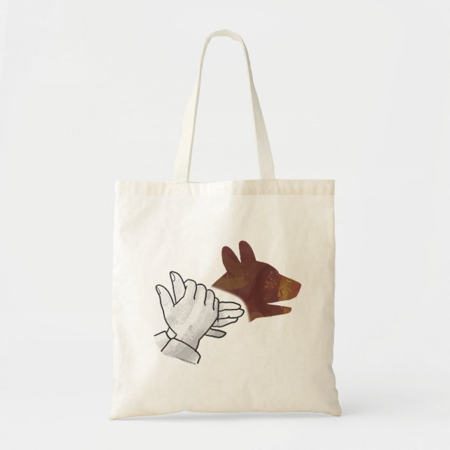 Hand Silhouette Hund Brown Tygkasse (Framsidan)