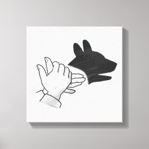 Hand Silhouette Hund Canvastryck