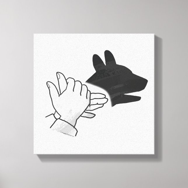 Hand Silhouette Hund Canvastryck (Framsida)