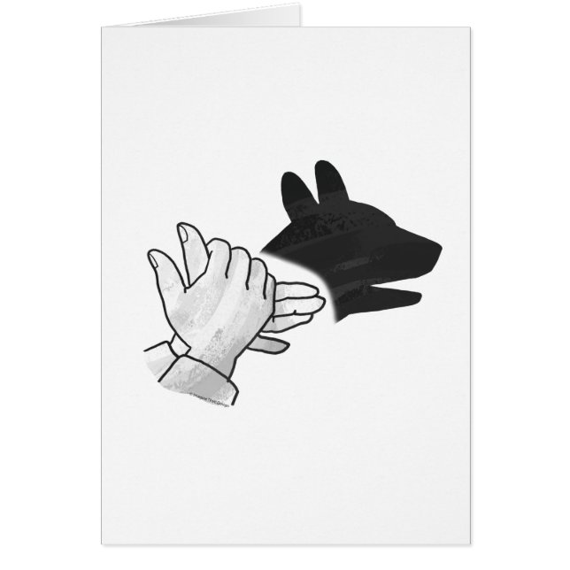 Hand Silhouette Hund Hälsningskort (Framsidan)