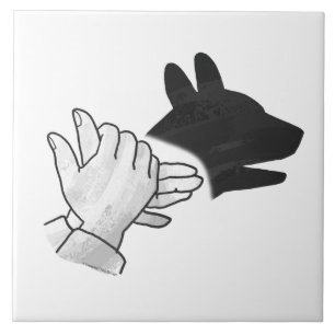 Hand Silhouette Hund Kakelplatta
