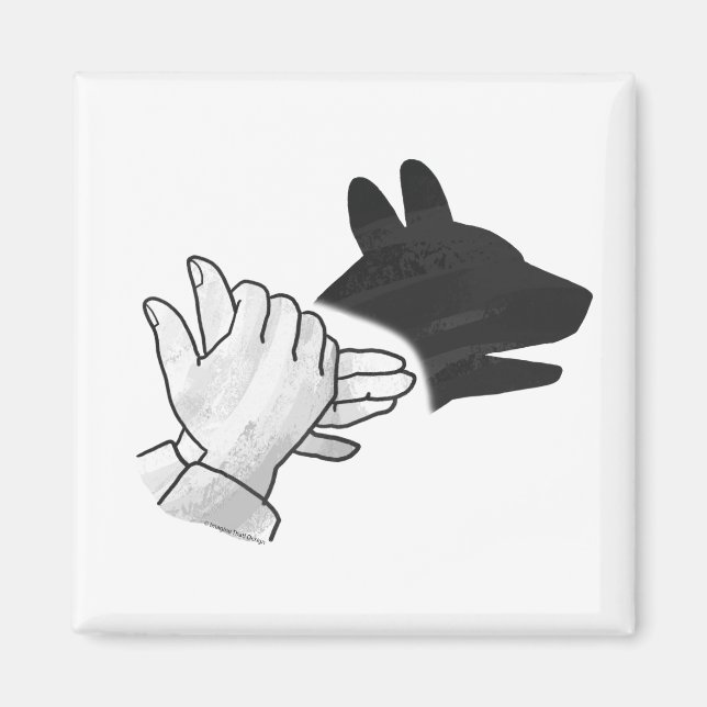 Hand Silhouette Hund Magnet (Framsidan)