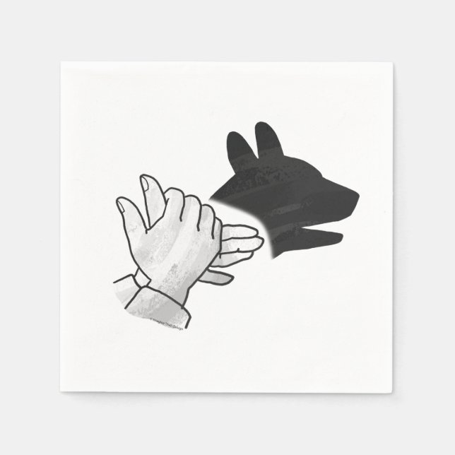 Hand Silhouette Hund Pappersservett (Framsidan)