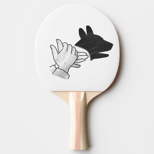Hand Silhouette Hund Pingisracket (Framsidan)