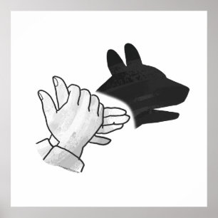 Hand Silhouette Hund Poster