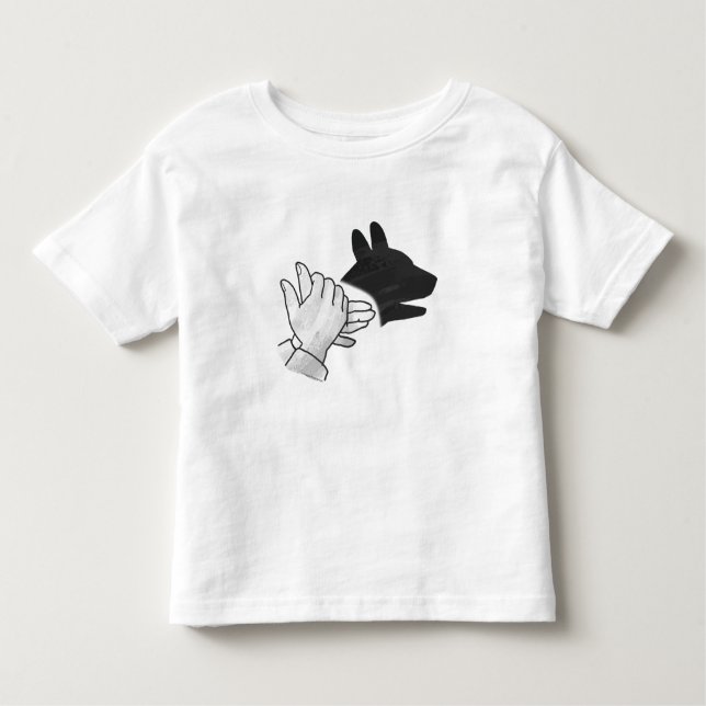Hand Silhouette Hund Tee Shirt (Framsida)