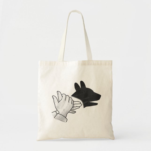 Hand Silhouette Hund Tygkasse (Framsidan)