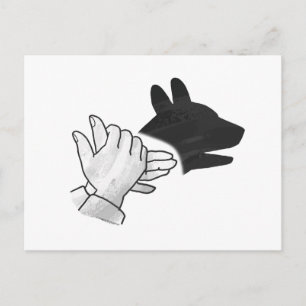 Hand Silhouette Hund Vykort
