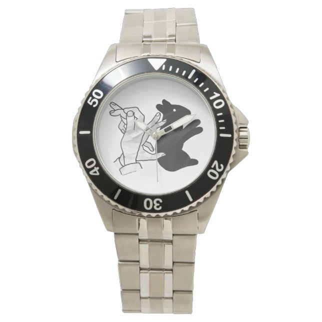 Hand Silhouette Rabbit Armbandsur (Framsida)