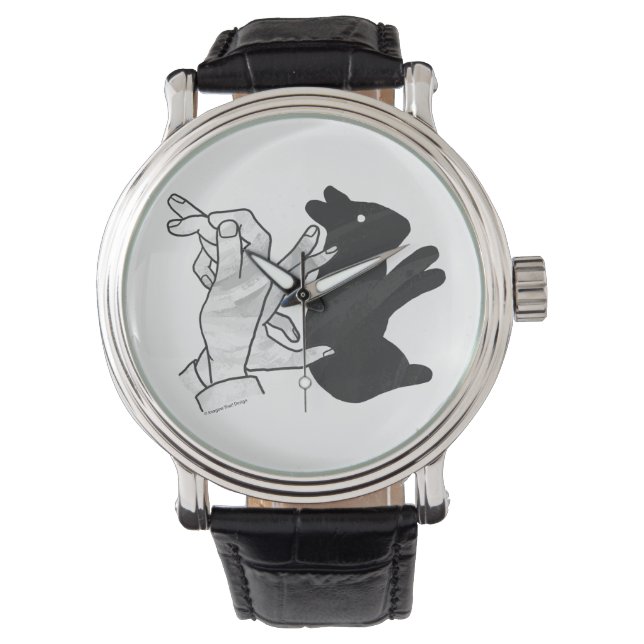 Hand Silhouette Rabbit Armbandsur (Framsida)