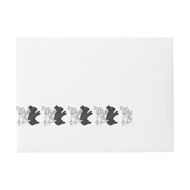 Hand Silhouette Rabbit Etikettband (Framsidan)