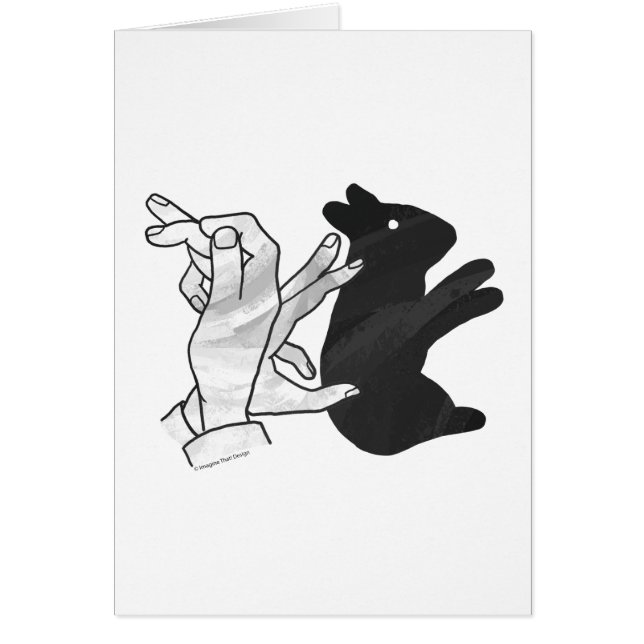 Hand Silhouette Rabbit Hälsningskort (Framsidan)