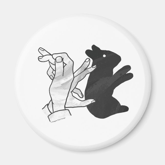 Hand Silhouette Rabbit Magnet (Framsidan)