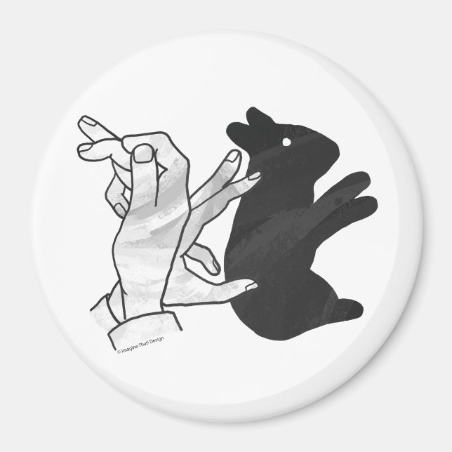 Hand Silhouette Rabbit Magnet (Framsidan)