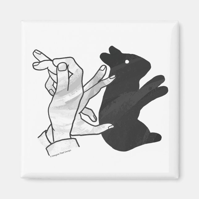 Hand Silhouette Rabbit Magnet (Framsidan)