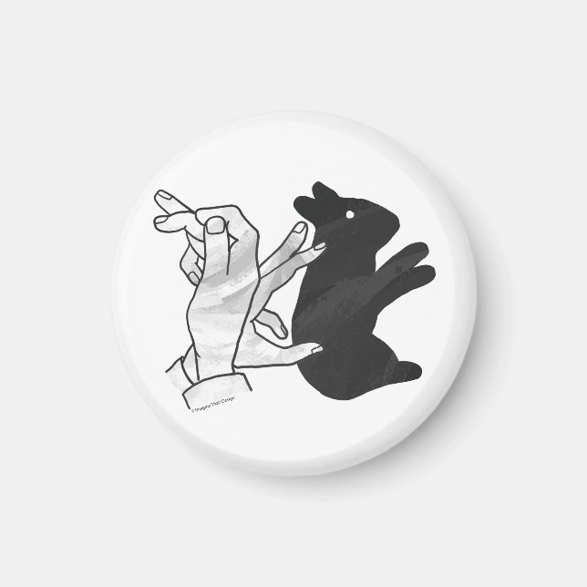 Hand Silhouette Rabbit Magnet (Framsidan)