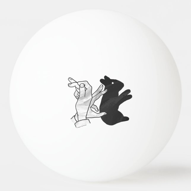 Hand Silhouette Rabbit Pingisboll (Baksidan)