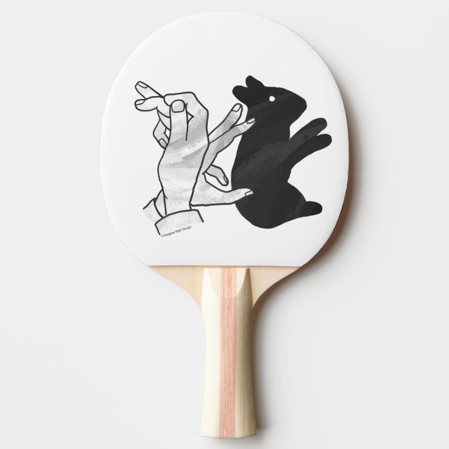 Hand Silhouette Rabbit Pingisracket (Framsidan)