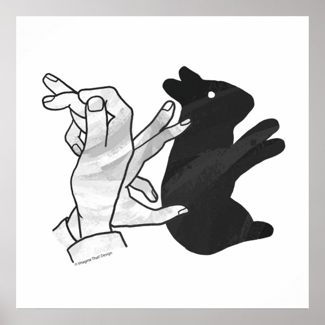 Hand Silhouette Rabbit Poster (Framsidan)
