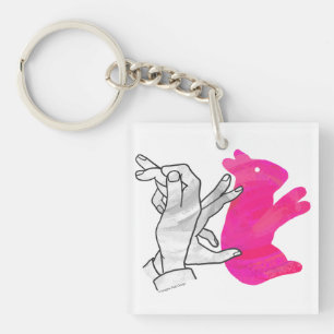 Hand Silhouette Rabbit Rosa