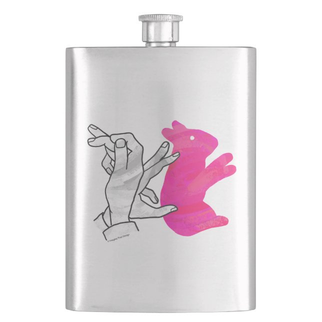 Hand Silhouette Rabbit Rosa Fickplunta (Framsidan)