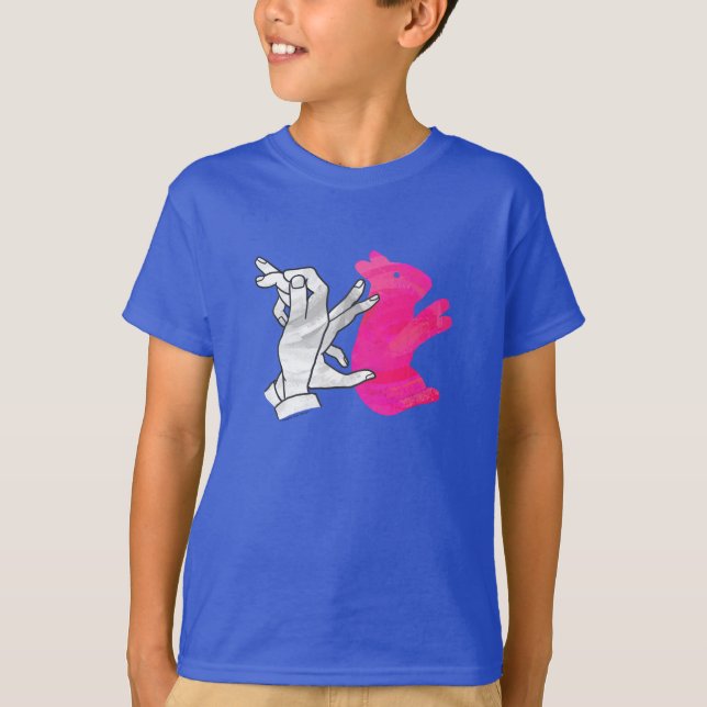 Hand Silhouette Rabbit Rosa T-shirt (Framsida)