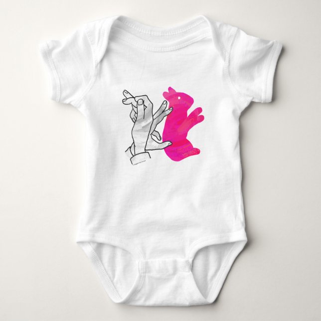 Hand Silhouette Rabbit Rosa T Shirt (Framsida)