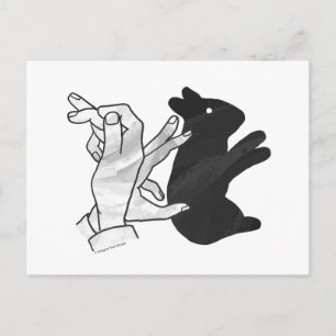 Hand Silhouette Rabbit Vykort