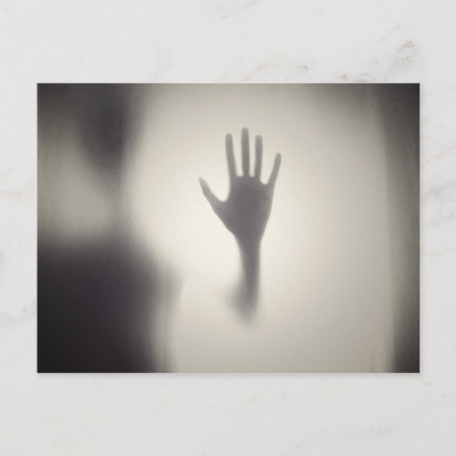 Hand Silhouette Shape Horror Creepy Scary Help Vykort (Framsida)