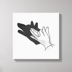 Hand Silhouette-Varg Canvastryck