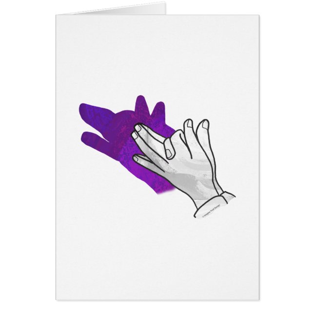 Hand Silhouette Varg Lila Hälsningskort (Framsidan)