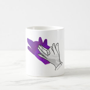 Hand Silhouette Varg Lila Kaffemugg